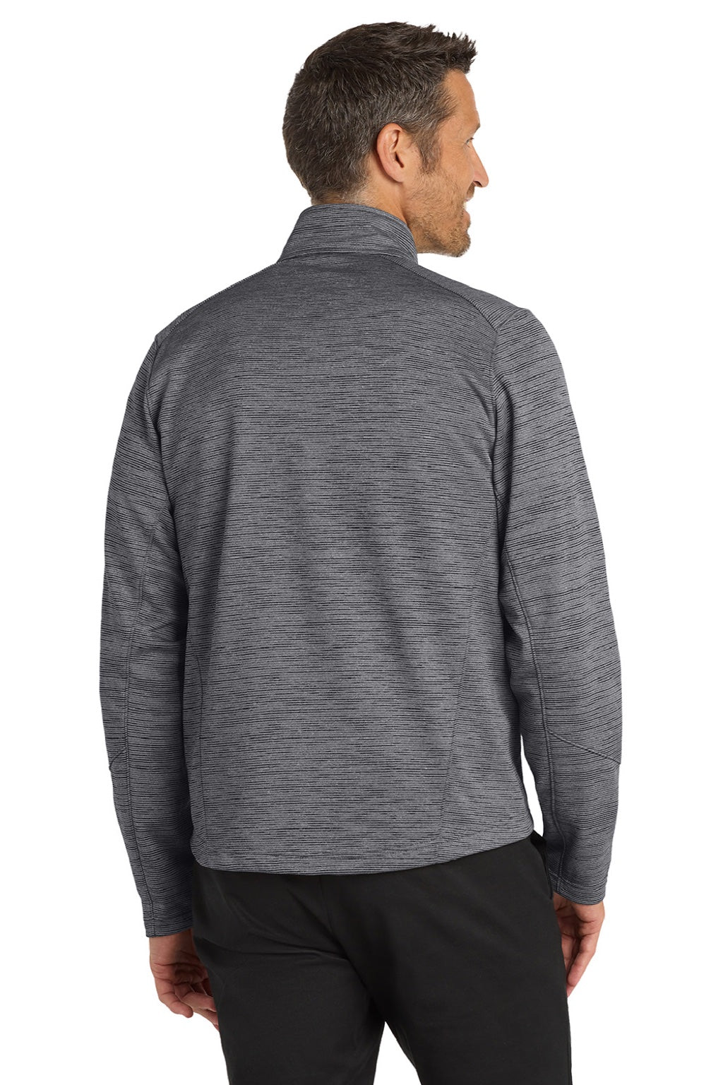 Port Authority F231 Mens Full Zip Fleece Jacket Black Model Back