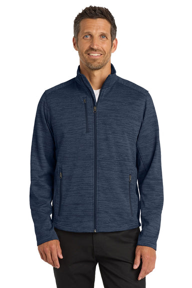 Port Authority F231 Mens Full Zip Fleece Jacket Navy Blue Model Front