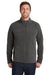Port Authority F235 Mens Heather Pill Resistant Microfleece Full Zip Sweatshirt w/ Pockets Heather Charcoal Black Model Front