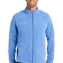 Port Authority Mens Heather Pill Resistant Microfleece Full Zip Sweatshirt w/ Pockets - Heather Light Royal Blue