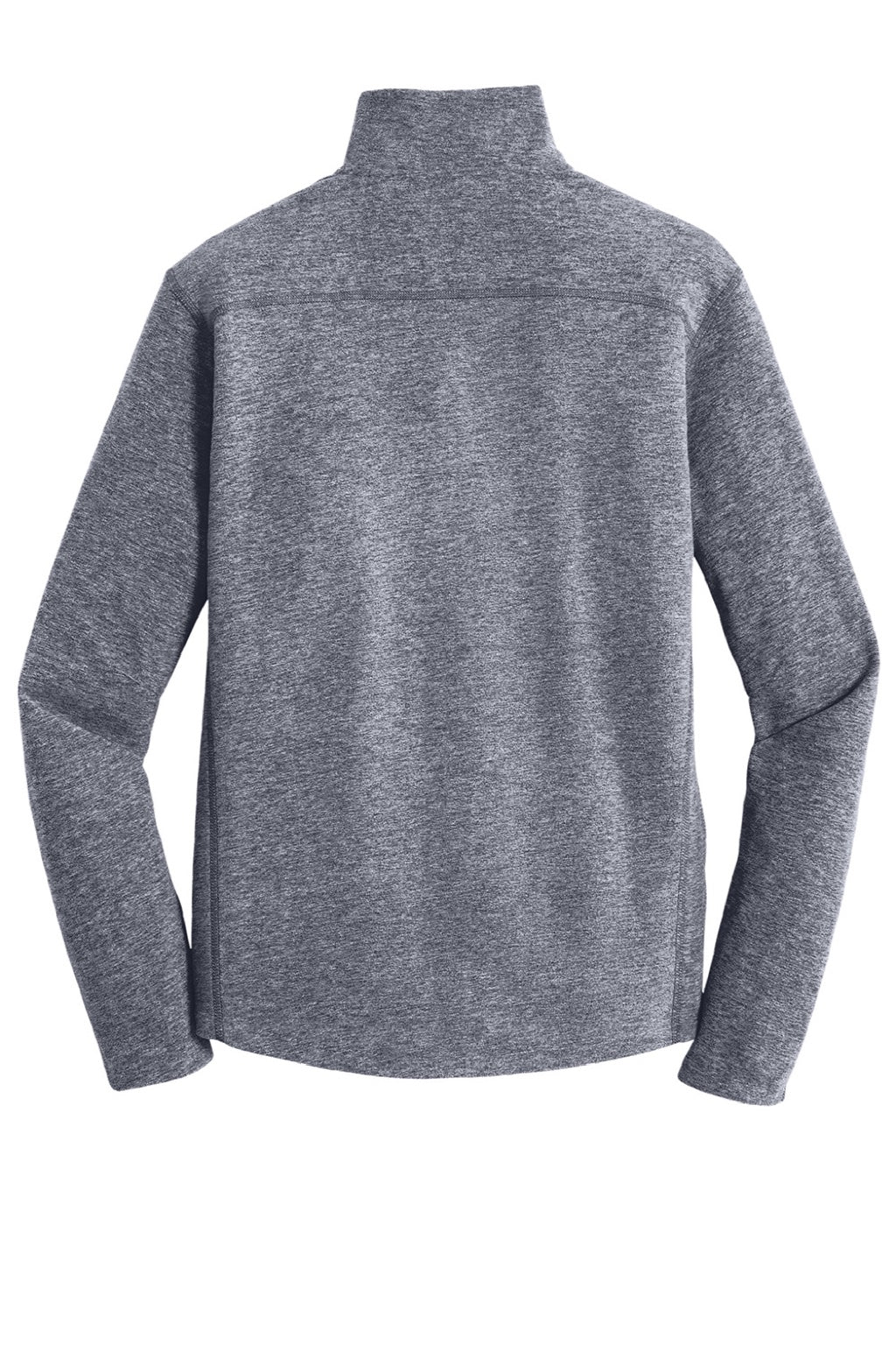 Port Authority F235 Mens Heather Pill Resistant Microfleece Full Zip Sweatshirt w/ Pockets Heather True Navy Blue Flat Back