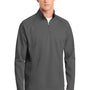 Sport-Tek Mens Sport-Wick Moisture Wicking Fleece 1/4 Zip Sweatshirt - Dark Smoke Grey/Black