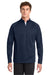 Sport-Tek F243 Mens Sport-Wick Moisture Wicking Fleece 1/4 Zip Sweatshirt Navy Blue/Silver Grey Model Front