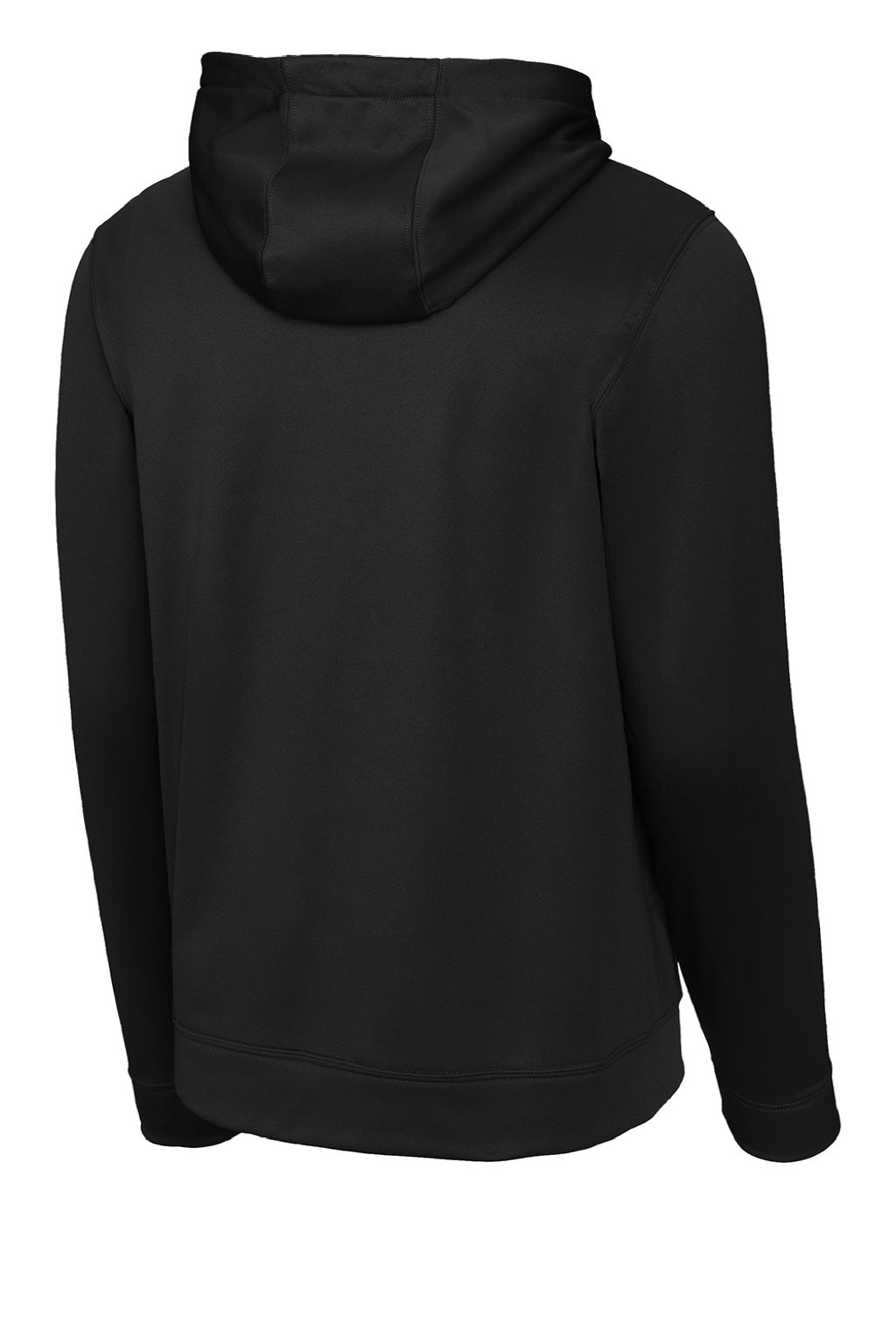 Sport-Tek F244 Mens Sport-Wick Moisture Wicking Fleece Hooded Sweatshirt Hoodie w/ Pouch Pocket Black Flat Back