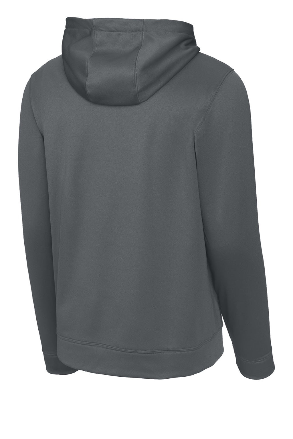 Sport-Tek F244 Mens Sport-Wick Moisture Wicking Fleece Hooded Sweatshirt Hoodie w/ Pouch Pocket Dark Smoke Grey Flat Back