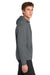 Sport-Tek F244 Mens Sport-Wick Moisture Wicking Fleece Hooded Sweatshirt Hoodie w/ Pouch Pocket Dark Smoke Grey Model Side