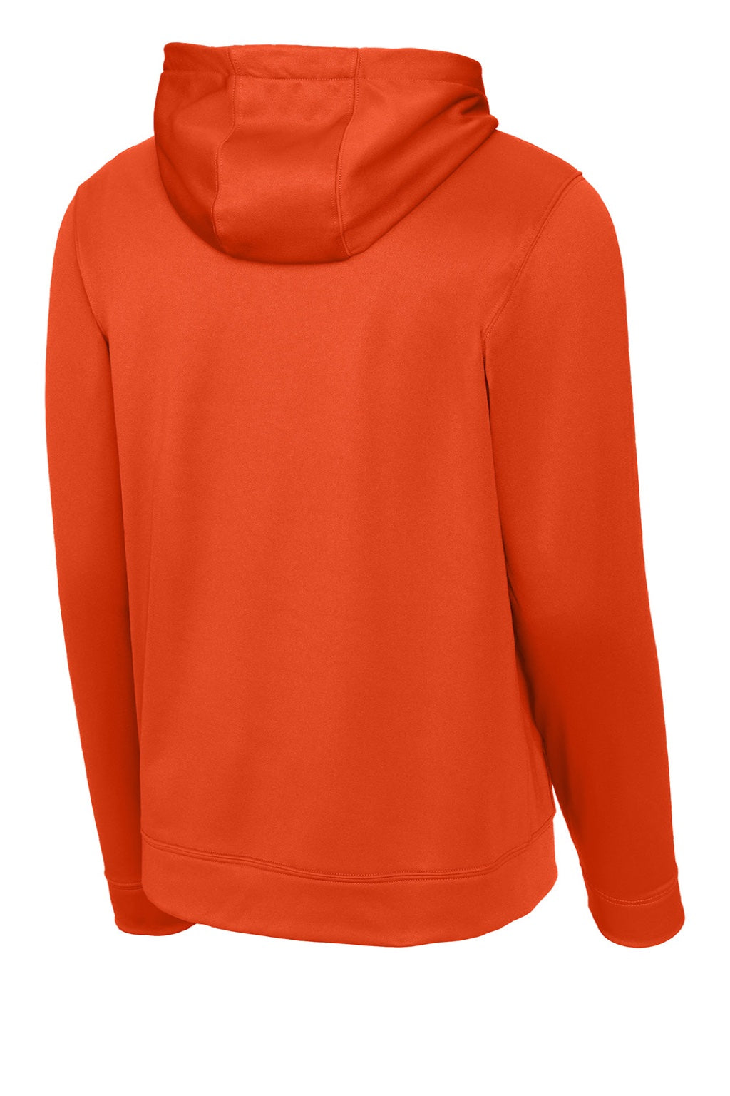Sport-Tek F244 Mens Sport-Wick Moisture Wicking Fleece Hooded Sweatshirt Hoodie w/ Pouch Pocket Deep Orange Flat Back