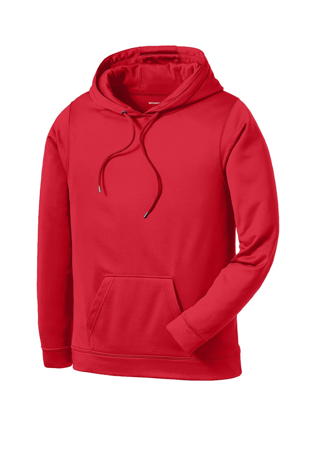 Sport-Tek F244 Mens Sport-Wick Moisture Wicking Fleece Hooded Sweatshirt Hoodie w/ Pouch Pocket Deep Red Flat Front