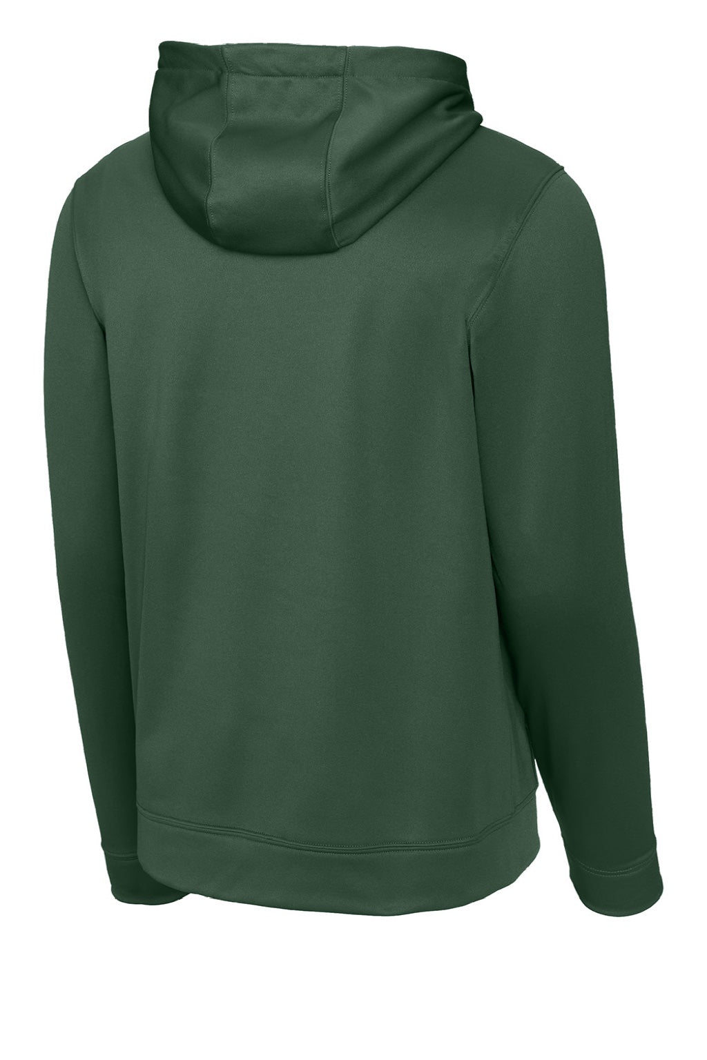 Sport-Tek F244 Mens Sport-Wick Moisture Wicking Fleece Hooded Sweatshirt Hoodie w/ Pouch Pocket Forest Green Flat Back
