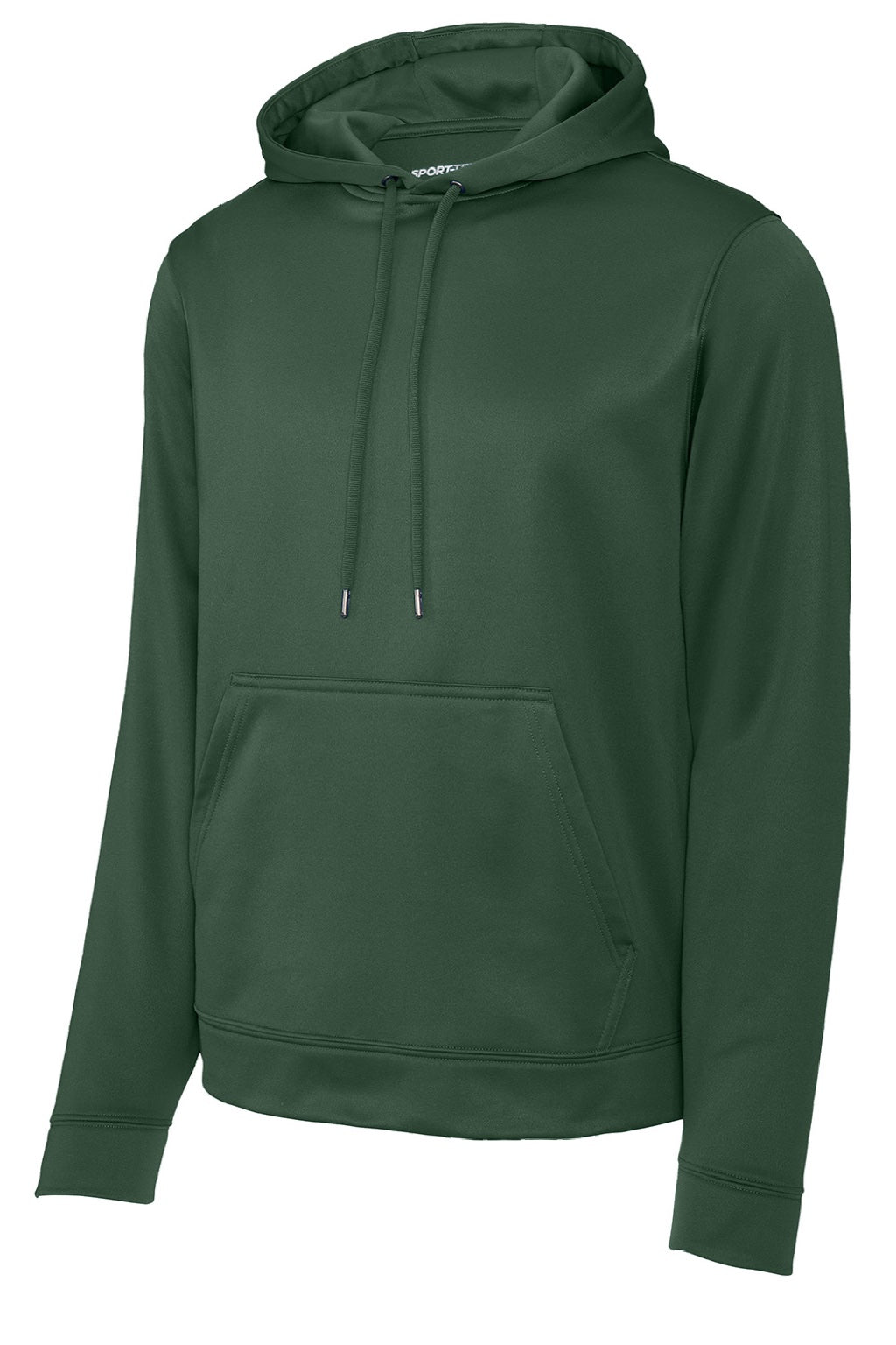 Sport-Tek F244 Mens Sport-Wick Moisture Wicking Fleece Hooded Sweatshirt Hoodie w/ Pouch Pocket Forest Green Flat Front