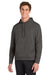 Sport-Tek F244 Mens Sport-Wick Moisture Wicking Fleece Hooded Sweatshirt Hoodie w/ Pouch Pocket Iron Grey Model Front