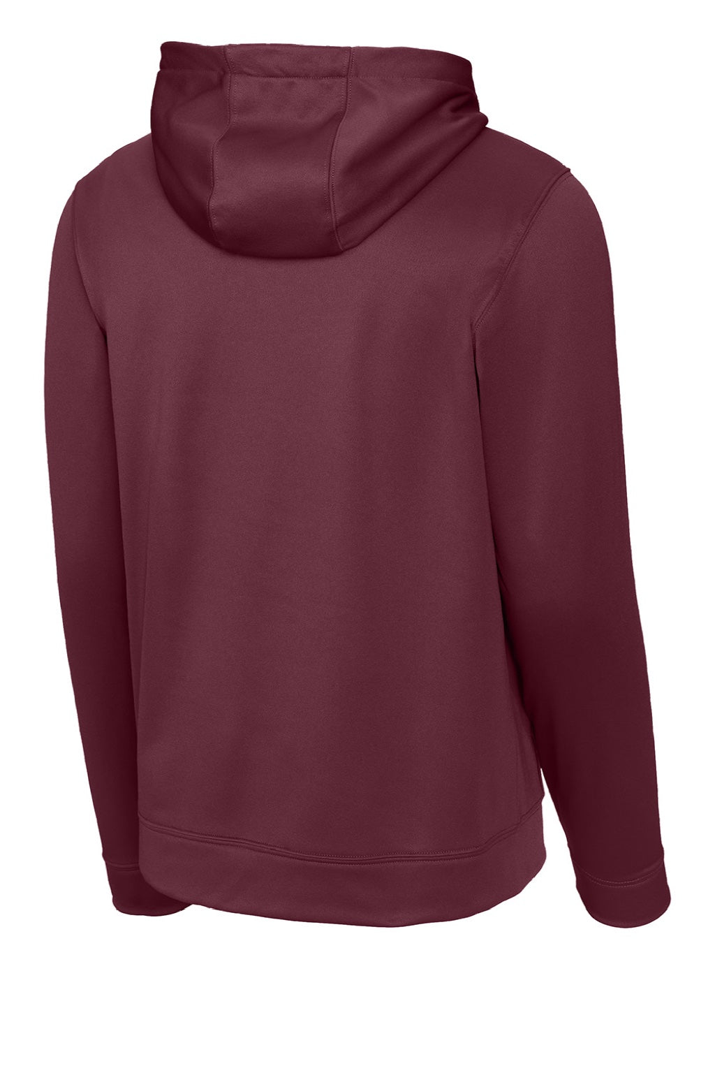Sport-Tek F244 Mens Sport-Wick Moisture Wicking Fleece Hooded Sweatshirt Hoodie w/ Pouch Pocket Maroon Flat Back