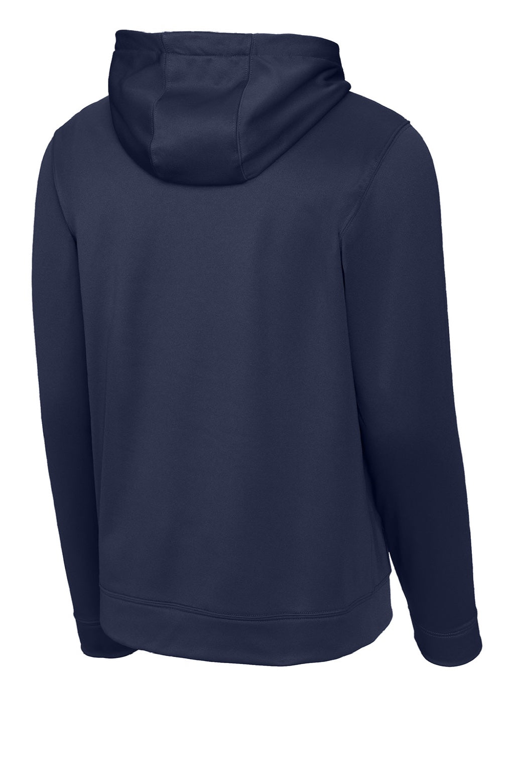 Sport-Tek F244 Mens Sport-Wick Moisture Wicking Fleece Hooded Sweatshirt Hoodie w/ Pouch Pocket Navy Blue Flat Back