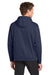 Sport-Tek F244 Mens Sport-Wick Moisture Wicking Fleece Hooded Sweatshirt Hoodie w/ Pouch Pocket Navy Blue Model Back