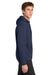 Sport-Tek F244 Mens Sport-Wick Moisture Wicking Fleece Hooded Sweatshirt Hoodie w/ Pouch Pocket Navy Blue Model Side