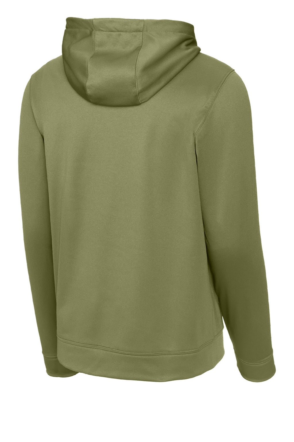 Sport-Tek F244 Mens Sport-Wick Moisture Wicking Fleece Hooded Sweatshirt Hoodie w/ Pouch Pocket Olive Drab Green Flat Back