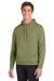 Sport-Tek F244 Mens Sport-Wick Moisture Wicking Fleece Hooded Sweatshirt Hoodie w/ Pouch Pocket Olive Drab Green Model Front