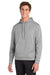 Sport-Tek F244 Mens Sport-Wick Moisture Wicking Fleece Hooded Sweatshirt Hoodie w/ Pouch Pocket Silver Grey Model Front