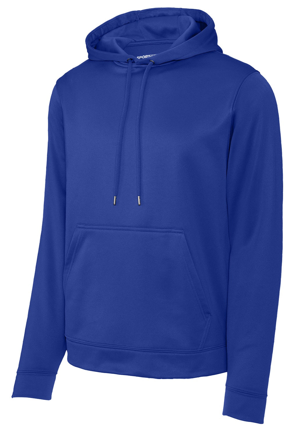 Sport-Tek F244 Mens Sport-Wick Moisture Wicking Fleece Hooded Sweatshirt Hoodie w/ Pouch Pocket True Royal Blue Flat Front