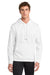 Sport-Tek F244 Mens Sport-Wick Moisture Wicking Fleece Hooded Sweatshirt Hoodie w/ Pouch Pocket White Model Front