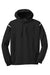 Sport-Tek F246 Mens Tech Moisture Wicking Fleece Hooded Sweatshirt Hoodie w/ Pouch Pocket Black/White Flat Front