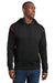 Sport-Tek F246 Mens Tech Moisture Wicking Fleece Hooded Sweatshirt Hoodie w/ Pouch Pocket Black/True Red Model Front