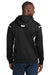 Sport-Tek F246 Mens Tech Moisture Wicking Fleece Hooded Sweatshirt Hoodie w/ Pouch Pocket Black/White Model Back