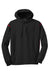 Sport-Tek F246 Mens Tech Moisture Wicking Fleece Hooded Sweatshirt Hoodie w/ Pouch Pocket Black/True Red Flat Front