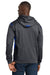 Sport-Tek F246 Mens Tech Moisture Wicking Fleece Hooded Sweatshirt Hoodie w/ Pouch Pocket Heather Graphite Grey/True Royal Blue Model Back
