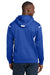 Sport-Tek F246 Mens Tech Moisture Wicking Fleece Hooded Sweatshirt Hoodie w/ Pouch Pocket True Royal Blue/White Model Back