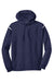 Sport-Tek F246 Mens Tech Moisture Wicking Fleece Hooded Sweatshirt Hoodie w/ Pouch Pocket True Navy Blue/White Flat Front