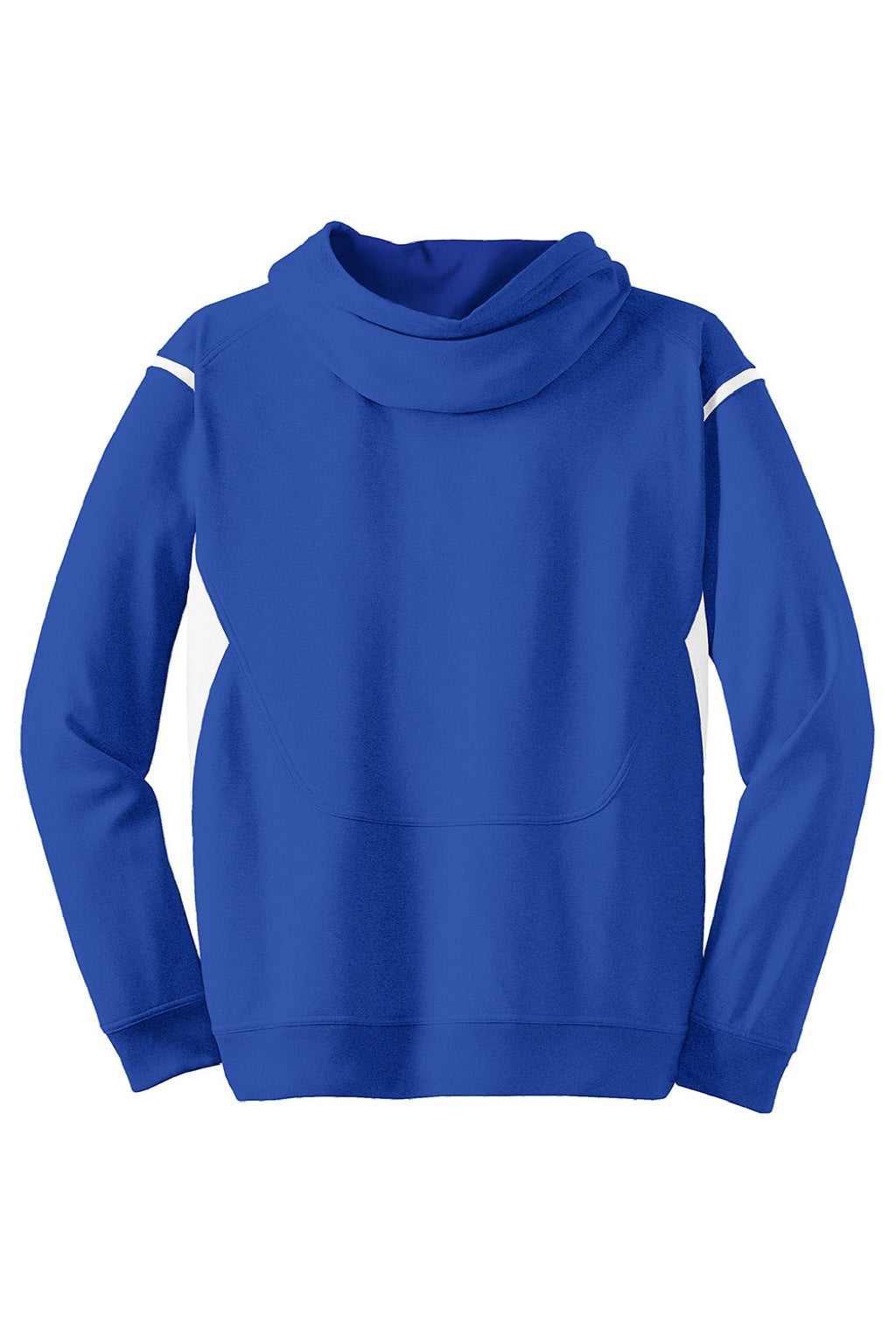 Sport-Tek F246 Mens Tech Moisture Wicking Fleece Hooded Sweatshirt Hoodie w/ Pouch Pocket True Royal Blue/White Flat Back