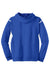 Sport-Tek F246 Mens Tech Moisture Wicking Fleece Hooded Sweatshirt Hoodie w/ Pouch Pocket True Royal Blue/White Flat Back