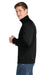 Sport-Tek F247 Mens Tech Moisture Wicking Fleece 1/4 Zip Sweatshirt w/ Pocket Black Model Side