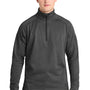 Sport-Tek Mens Tech Moisture Wicking Fleece 1/4 Zip Sweatshirt w/ Pocket - Heather Graphite Grey
