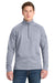 Sport-Tek F247 Mens Tech Moisture Wicking Fleece 1/4 Zip Sweatshirt w/ Pocket Heather Grey Model Front