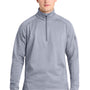 Sport-Tek Mens Tech Moisture Wicking Fleece 1/4 Zip Sweatshirt w/ Pocket - Heather Grey