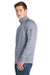 Sport-Tek F247 Mens Tech Moisture Wicking Fleece 1/4 Zip Sweatshirt w/ Pocket Heather Grey Model Side