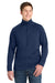 Sport-Tek F247 Mens Tech Moisture Wicking Fleece 1/4 Zip Sweatshirt w/ Pocket True Navy Blue Model Front