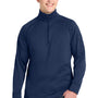 Sport-Tek Mens Tech Moisture Wicking Fleece 1/4 Zip Sweatshirt w/ Pocket - True Navy Blue