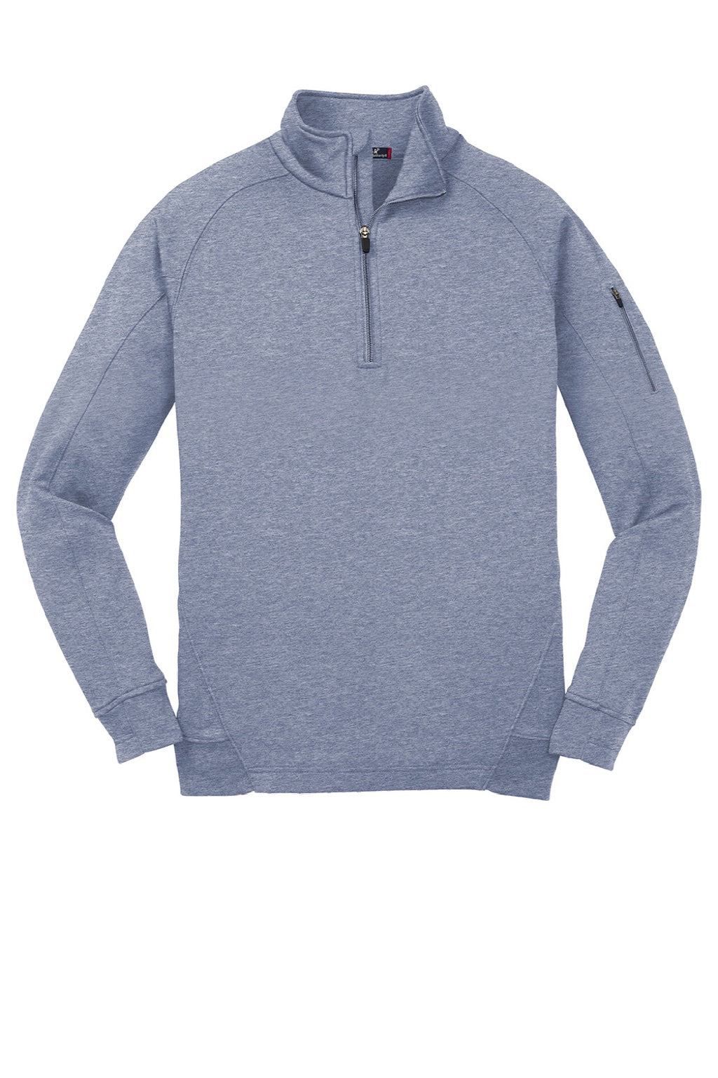 Sport-Tek F247 Mens Tech Moisture Wicking Fleece 1/4 Zip Sweatshirt w/ Pocket Heather Grey Flat Front