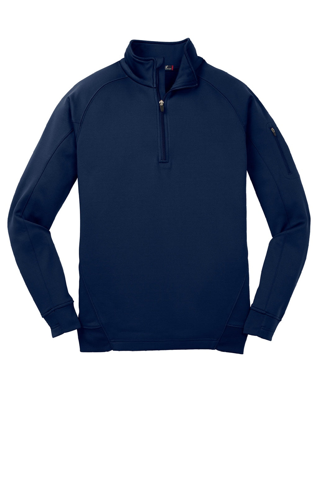 Sport-Tek F247 Mens Tech Moisture Wicking Fleece 1/4 Zip Sweatshirt w/ Pocket True Navy Blue Flat Front