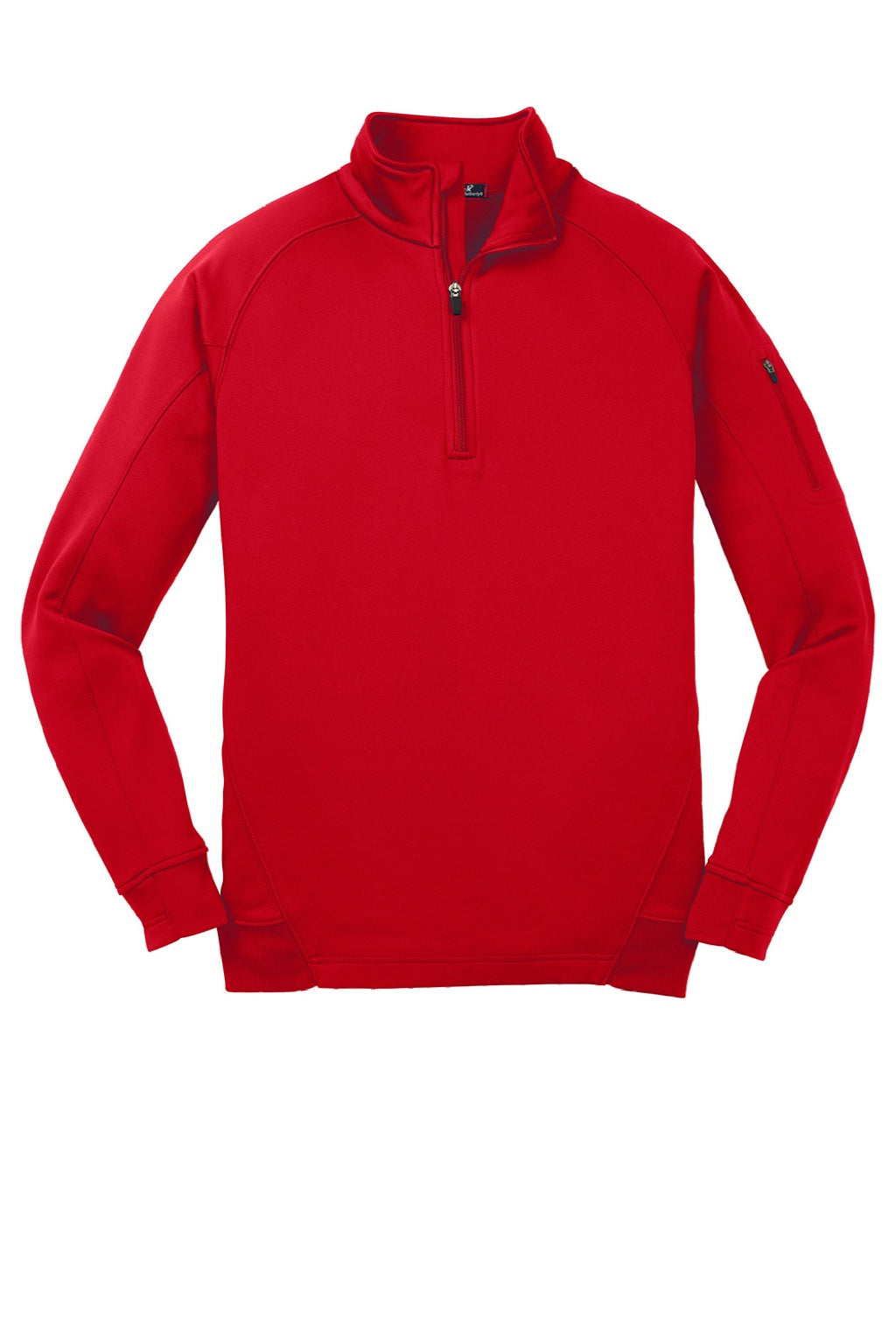 Sport-Tek F247 Mens Tech Moisture Wicking Fleece 1/4 Zip Sweatshirt w/ Pocket True Red Flat Front