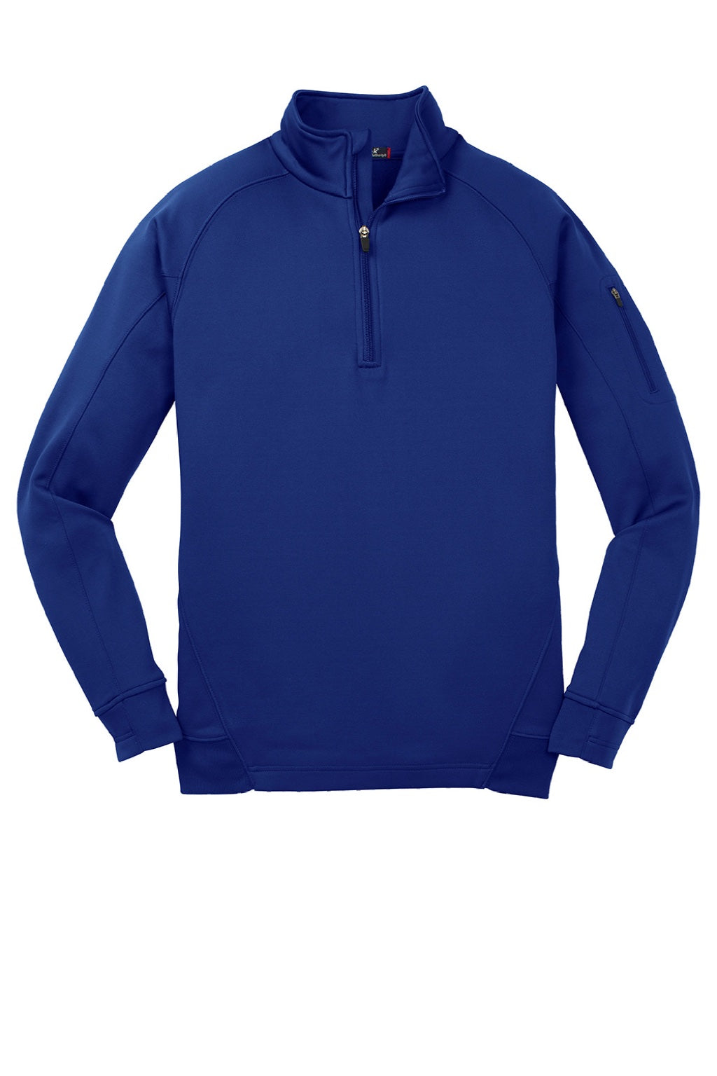 Sport-Tek F247 Mens Tech Moisture Wicking Fleece 1/4 Zip Sweatshirt w/ Pocket True Royal Blue Flat Front