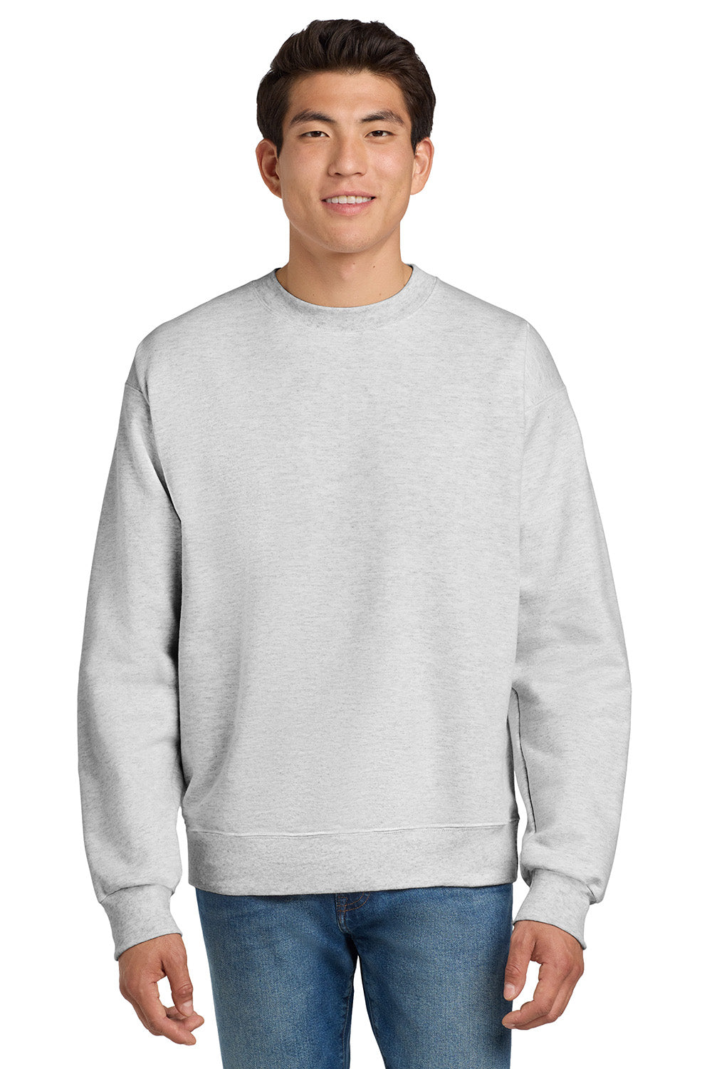 Hanes Ultimate Cotton Crewneck Sweatshirt - Ash, X-Large, Comfort Fleece Pullover