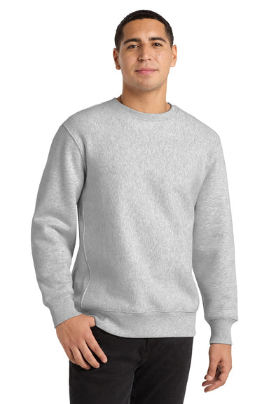 Sport-Tek F280 Mens Fleece Crewneck Sweatshirt Heather Grey Model Front