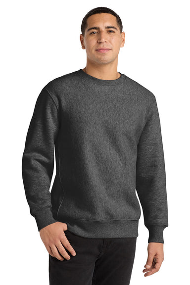 Sport-Tek F280 Mens Fleece Crewneck Sweatshirt Heather Graphite Grey Model Front