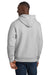 Sport-Tek F281 Mens Fleece Hooded Sweatshirt Hoodie w/ Pouch Pocket Heather Grey Model Back