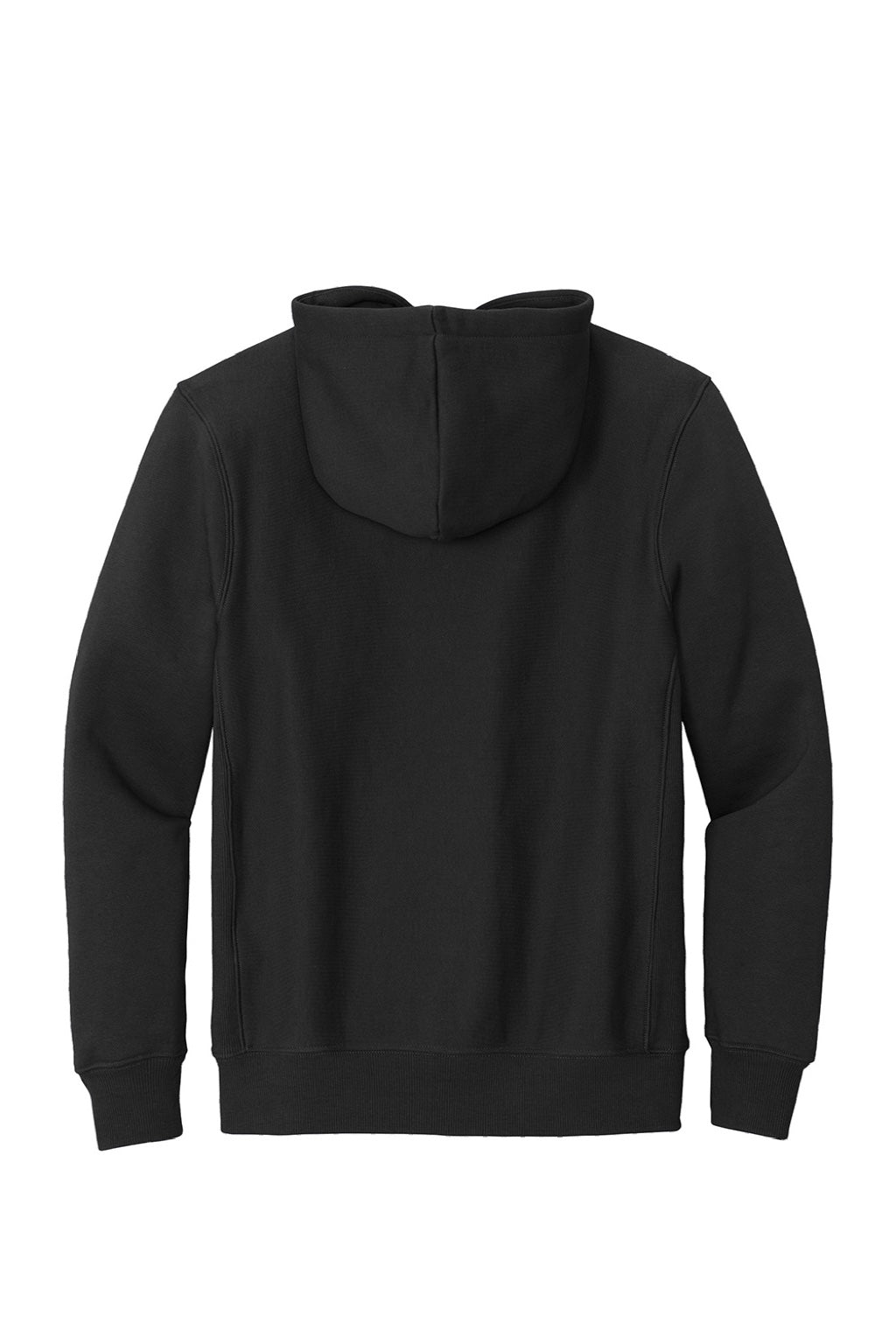Sport-Tek F281 Mens Fleece Hooded Sweatshirt Hoodie w/ Pouch Pocket Black Flat Back