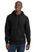 Sport-Tek F281 Mens Fleece Hooded Sweatshirt Hoodie w/ Pouch Pocket Black Model Front